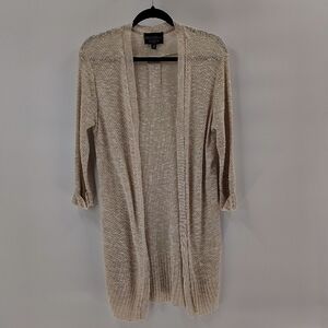 Absolutely Creative Worldwide Stitch Fix Beige Open Front Duster Cardigan Med